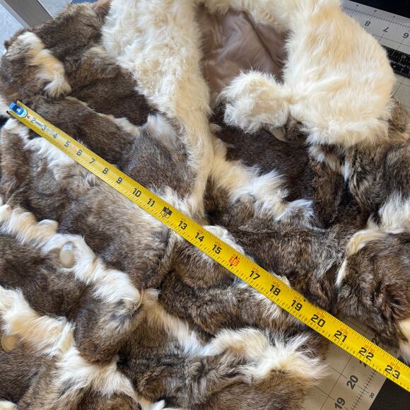 VINTAGE 60s/70s Striped Rabbit Fur Coat M/L - Totally Wearable! - Picture 13 of 15